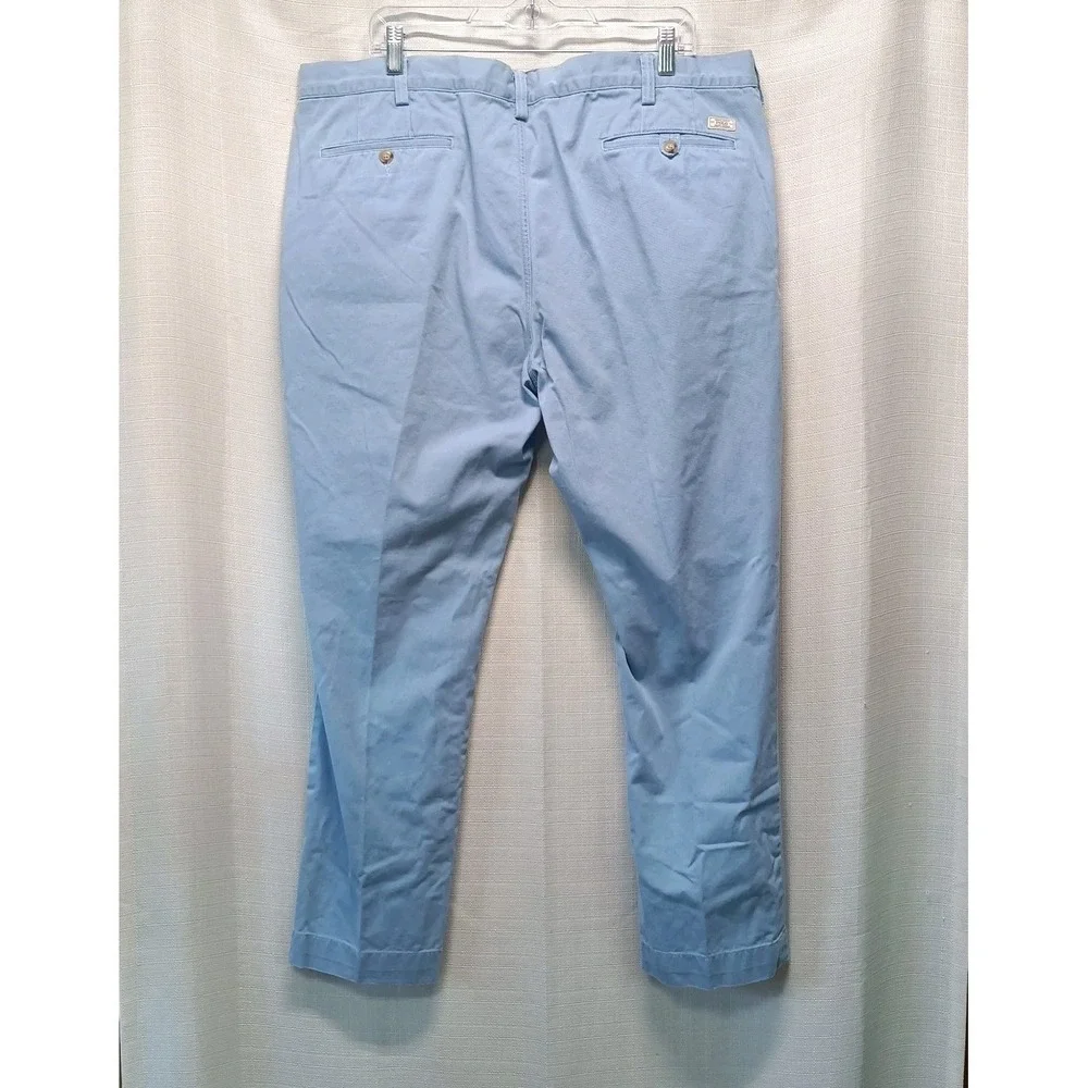 Polo Ralph Lauren Bedford Chino Pants Men 40x30 Sky Blue Stretch Straight Cotton
